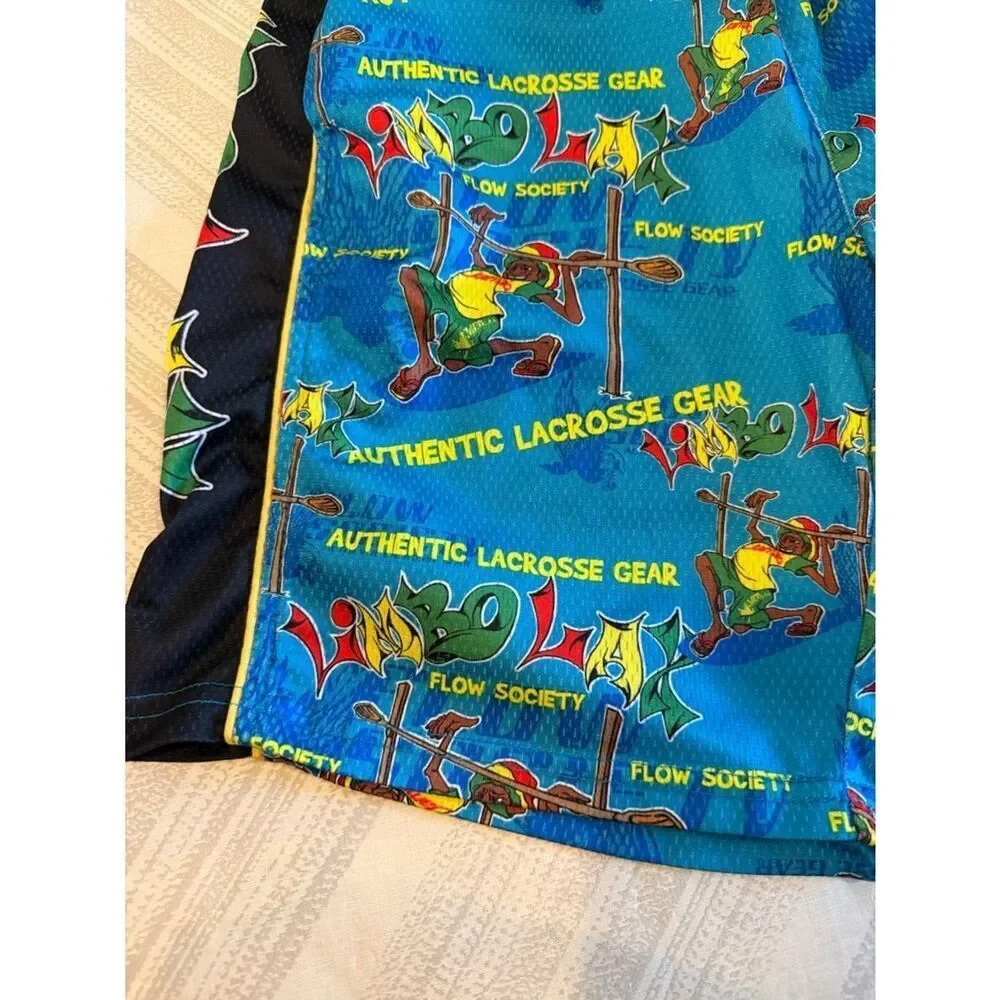 Flow Society Boys Youth Small Blue Athletic Shorts Limbo Lax Pockets Size Small